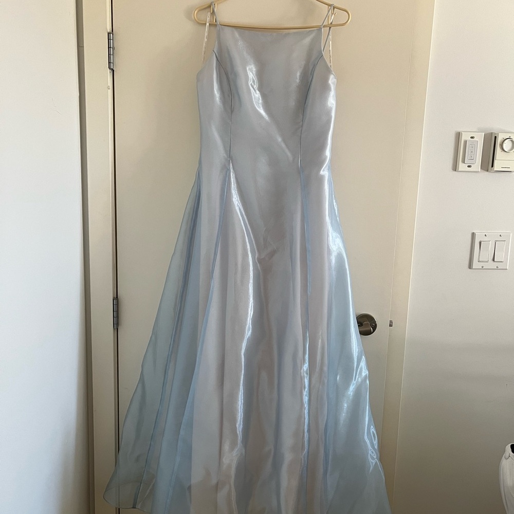 Vintage Scott McClintock Y2K Elegant Light Blue Satin Gown
